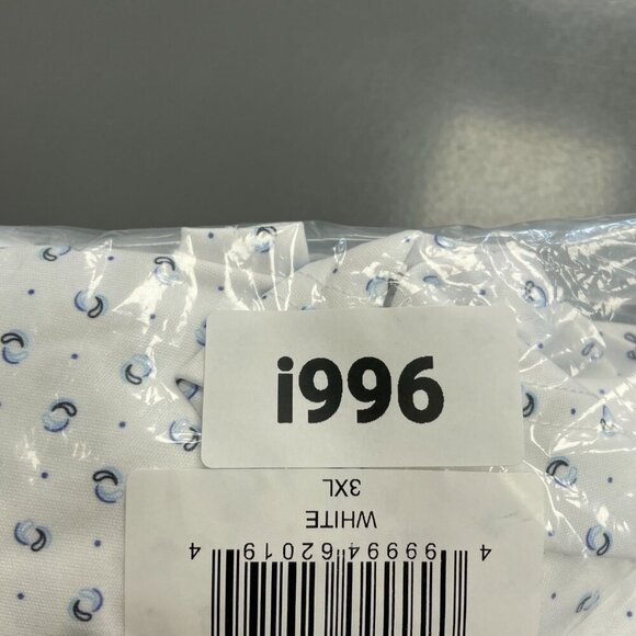 NEW Greg Norman ML75 Men's XXL Golf Polo Shirt Moisture Wicking White & Blue - Picture 9 of 9